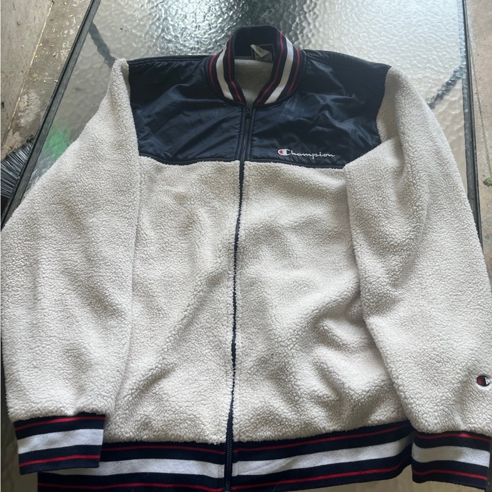 Champion Black and White Varsity Bomber Jacket